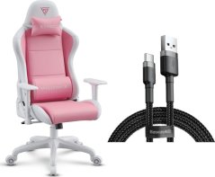 SENSE7 Spellcaster FUKU PU biało-różowy + kabel usb