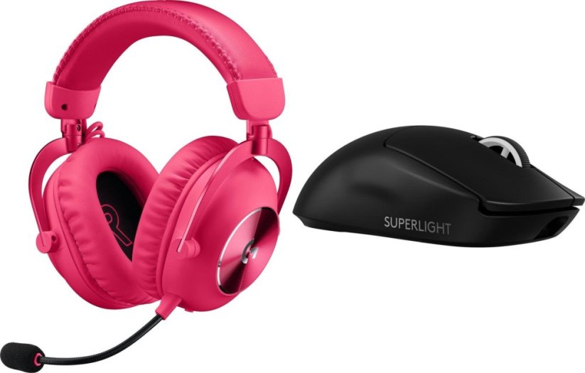 Logitech G Pro X2 Lightspeed Różowe (981-001275) + G PRO X SuperLight 2  (910-006630)