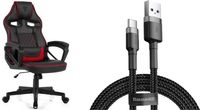 SENSE7 Knight czarno-czerwony + kabel usb