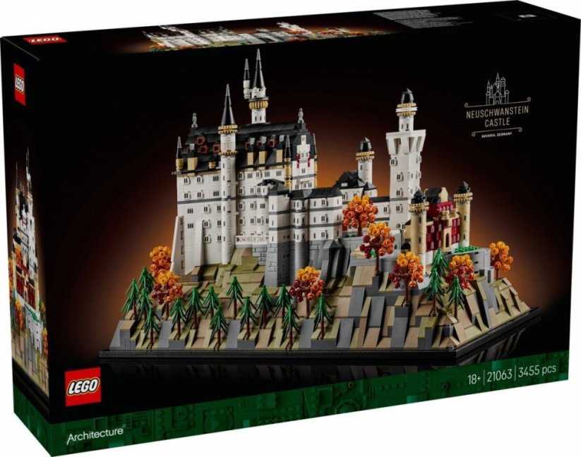 LeanToys Kocky Architecture 21063 Zámok Neuschwanstein LEGO