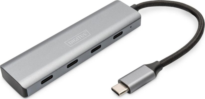 Digitus DIGITUS USB-C-Hub  4-Port 3.1->4xC3.1 integr. Kabel   silber