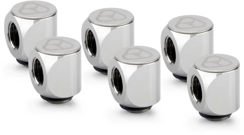 Thermal Grizzly DeltaMate Rotary Fitting - 90 stopni, Gloss Nickel, opakowanie 6 sztuk (TG-DM-FIT-6303)