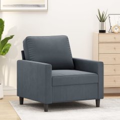 vidaXL Fotel, tmavoSivý, 60 cm, obity aksamitem Lumarko!