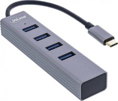InLine InLine® USB 3.2 Gen.1 Type C hub (4x USB-A 5Gbps), OTG, metal case