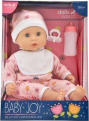 Dolls World Bábika BABY JOY 38 CM - UBRANKO Ružová