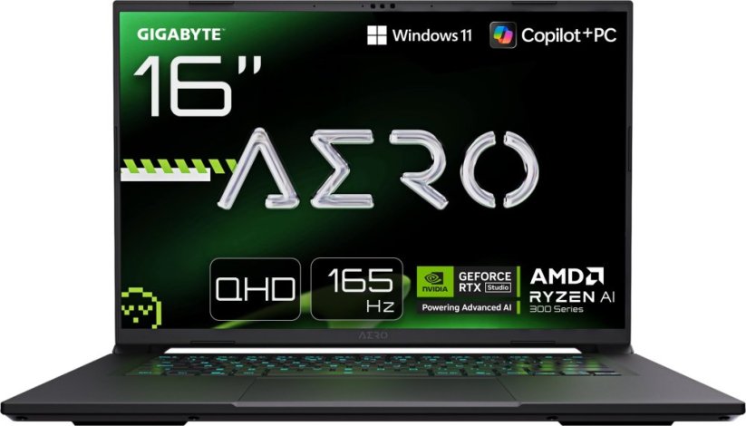 Gigabyte Gigabyte AERO X16 1VH-93EEC64AH | 16 " | IPS | AMD Ryzen Al 7 | 350 | 32 GB | DDR5 | Solid-state drive capacity 1000 GB | NVIDIA GeForce RTX 5060 | GDDR7 | 8 GB | Windows 11 Home | 802.11ax | Bluetooth version 5.2 | Keyboard language US international