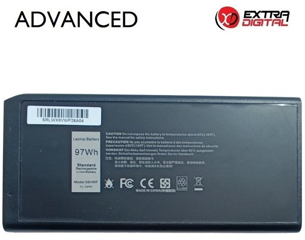 PNY Bateria do Notebooka DELL X8VWF, 97Wh, Extra Digital Advanced