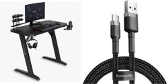 SENSE7 Nomad Basic Czarne 120 cmx60 cm 120x60 cm + kabel usb