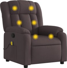 vidaXL Rozkładany fotel masujący, tmavoHnedý, obity tkaniną Lumarko!