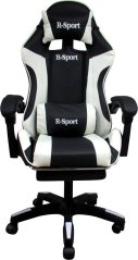 R-Sport Fotel Gamingowy K4 R-Sport BIAŁO-Čierny z podNôžkiem+masażer