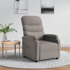 vidaXL Fotel rozkładany, farba taupe, obity tkaniną