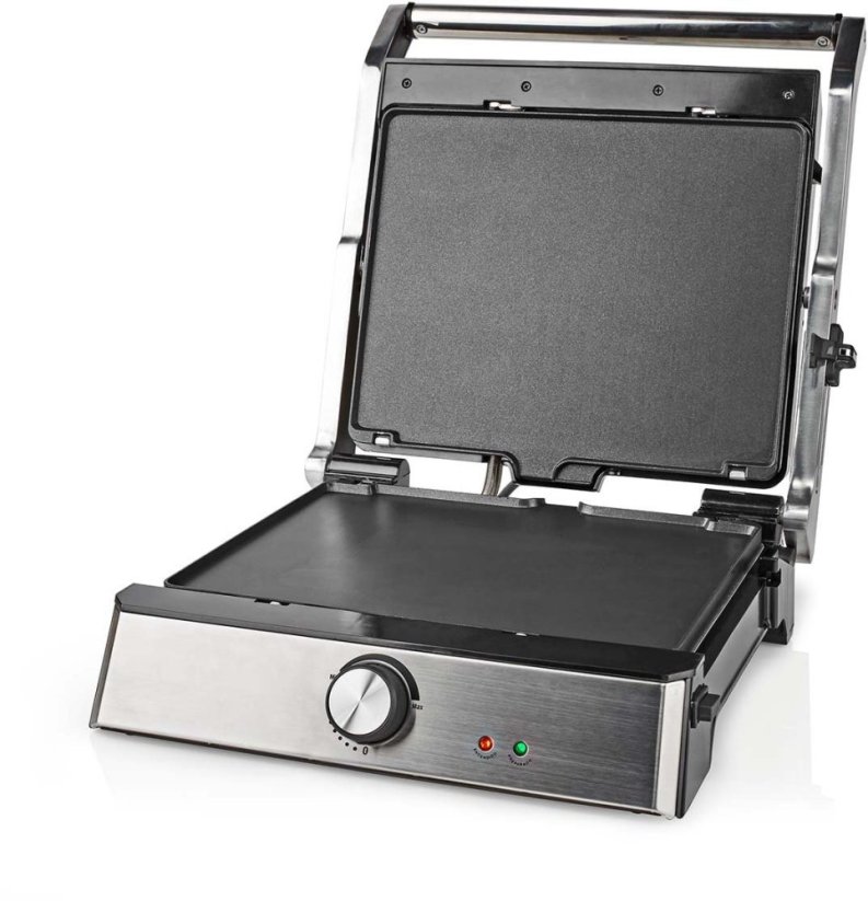 Nedis KAGR151FSR, Black, Silver, Plastic, Stainless steel, Square, Rotary, Griddle, 290 x 230 mm