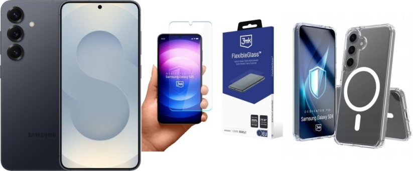 Samsung Galaxy S25 5G 12/256GB Czarny Blueblack (SM-S931BZK) + FlexibleGlass + Etui Armor MagCase