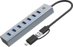 Conceptronic HUBBIES21G huby i koncentratory USB 3.2 Gen 1 (3.1 Gen 1) Type-A 5000 Mbit/s Sivý