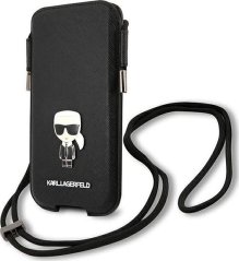Karl Lagerfeld Karl Lagerfeld Torebka KLHCP12MOPHKMK 6,1" Čierny/black hardcase Saffiano Ikonik Karl`s