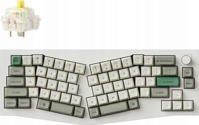 Keychron Keychron Q8 Max (Alice Layout) QMK/VIA Wireless Custom Mechanical Keyboard Fully Assembled Knob / Shell White / Gateron Jupiter Banana