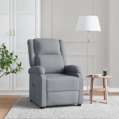 vidaXL Fotel rozkładany, jasnoSivý, tapicerowany tkaniną