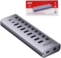 Unitek Hub USB C/USB A 10w1 5Gbps z włącznikami portów