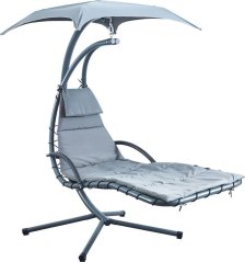 Saska Garden Huśtawka fotel bujany z parasolem lizbona tmavo sivá