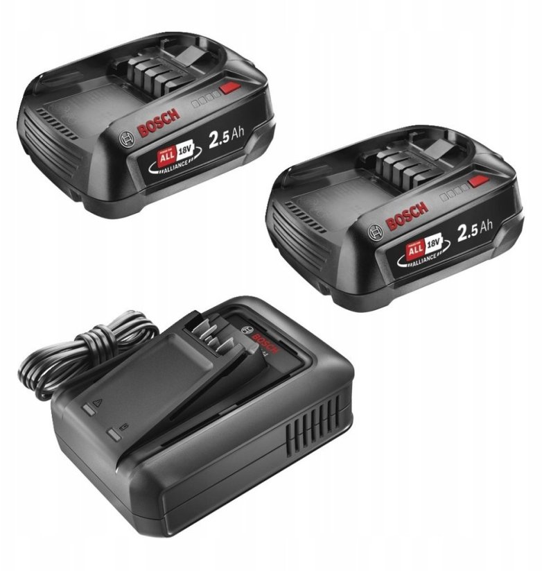 Bosch Set 1600A031T5, 18V (2x 2.5 Ah batteries+ AL 18V-44 charger)