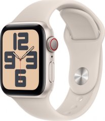 Apple Watch SE 2023 GPS + Cellular 40mm Starlight Alu Sport M/L Béžový  (mrg13qc/a)