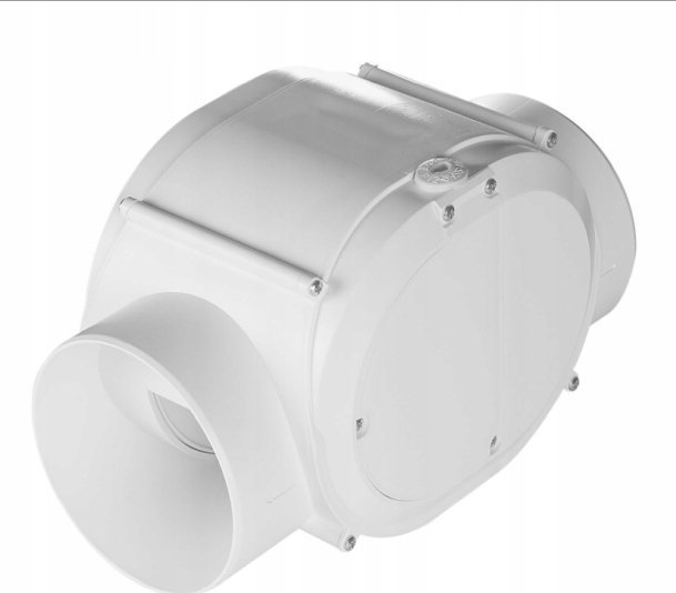 AWENTA ventilátor kanałowy turbinowy VTR100DT fi100mm 42/70m3/h 12/22,5W 230V z Prepínačiem czasowym Biely