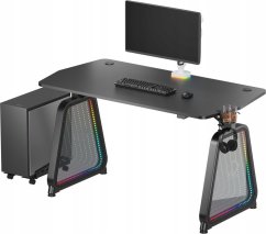 Ultradesk ULTRADESK Biurko Pre gracza BOOSTER, 136x70,5 cm, 75 cm, podświetlenie RGB, držiak na słuchawki i napój