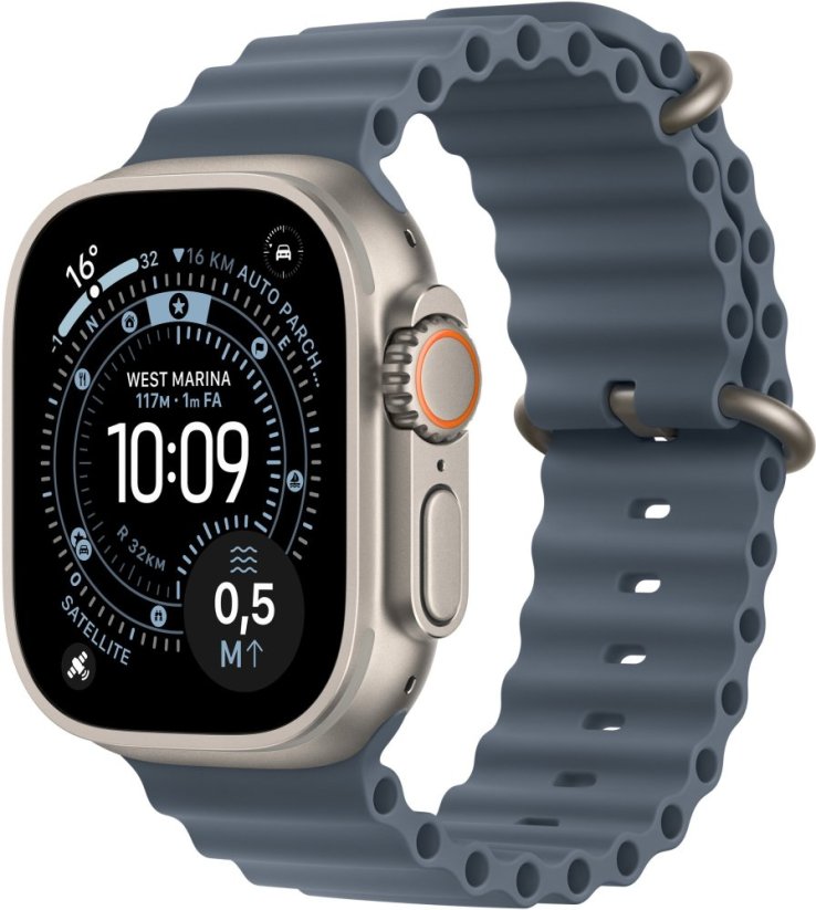 Apple Apple Watch Ultra 3 GPS + Cellular 49mm Natural Titanium Case with Anchor Blue Ocean Band
