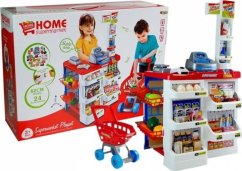 Lean Sport Zabawkowy Market z Wózkiem Kasa Fiskalna Skaner Artykuły Spożywcze Zakupy