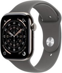 Apple Watch 11 GPS + Cellular 42mm Natural Titanium Sport Band S/M Grafitový  (MF8M4ZR/A)