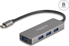Delock DeLOCK 63173 huby i koncentratory USB 3.2 Gen 1 (3.1 Gen 1) Type-C 5000 Mbit/s Čierny