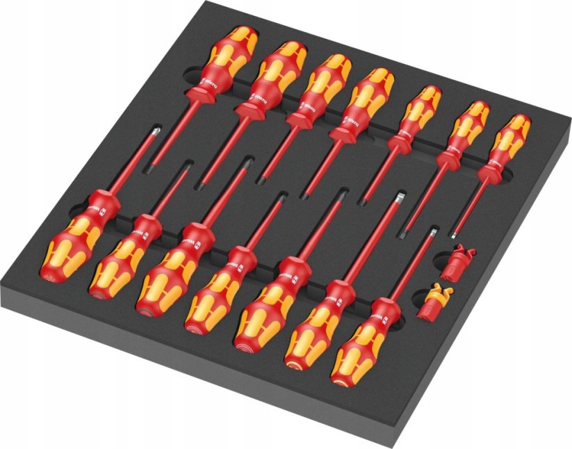 Wera Wera 9711 foam insert VDE screwdriver set 1, 16 pieces (black/grey, in foam insert for workshop trolley)