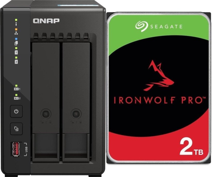 Qnap TS-253E-8G + Seagate IronWolf 2TB (ST2000VN003)