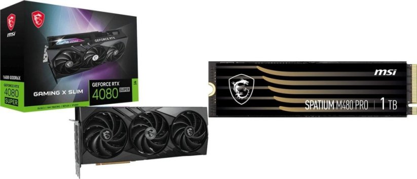 MSI GeForce RTX 4080 SUPER 16G GAMING X SLIM + Spatium M480 Pro 1TB M.2 2280 PCI-E x4 Gen4 NVMe