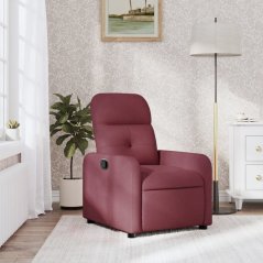 vidaXL Fotel rozkładany, winna czerwień, obity tkaniną Lumarko!