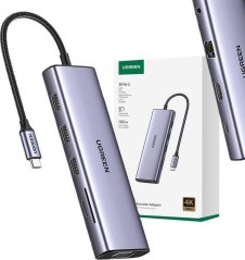 Ugreen CM498 1x RJ-45 1x SD 1x USB-C PD 1x HDMI + 3x USB-A 3.2 Gen1 (15601)