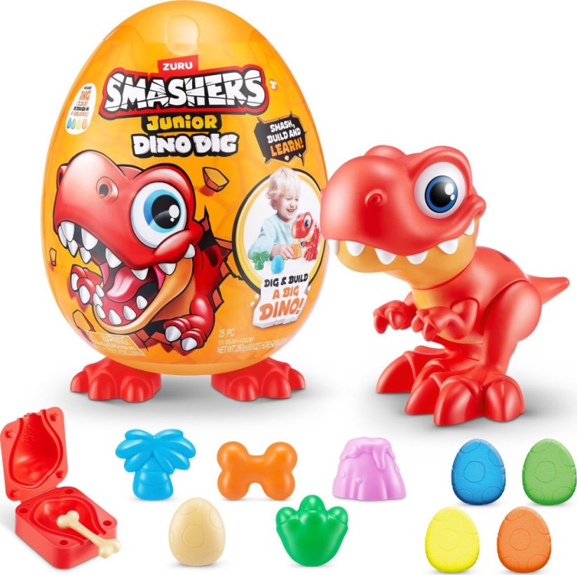 Zuru Smashers - Junior Dino Dig, Large Egg S1 (74115) /Figures /Orange