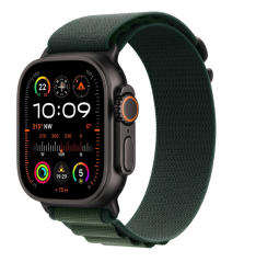 Apple Watch Ultra 2 GPS + Cellular 49mm Black Titanium Case with Dark Green Alpine Loop