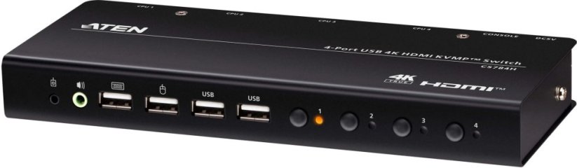 Aten ATEN CS784H Prepínač KVM Čierny