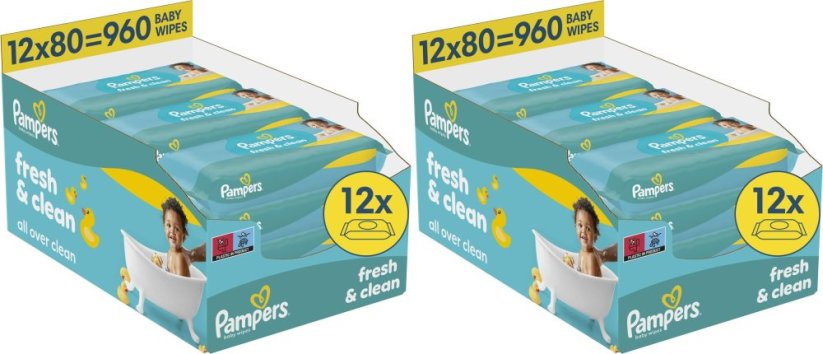 Pampers Chusteczki nawilżane FreshClean 24x80szt.