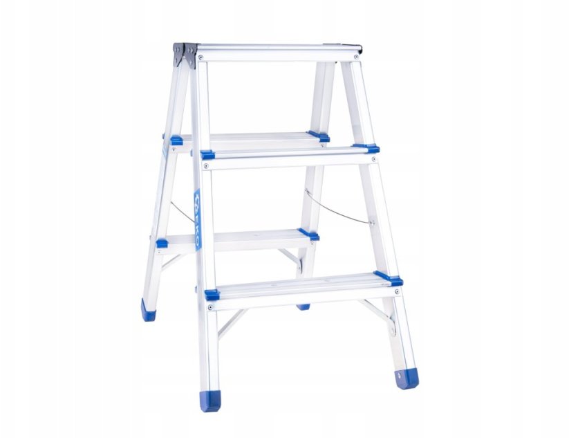 Geko Rebrík aluminiowa 3-stopniowa obojstranná 150kg (1)