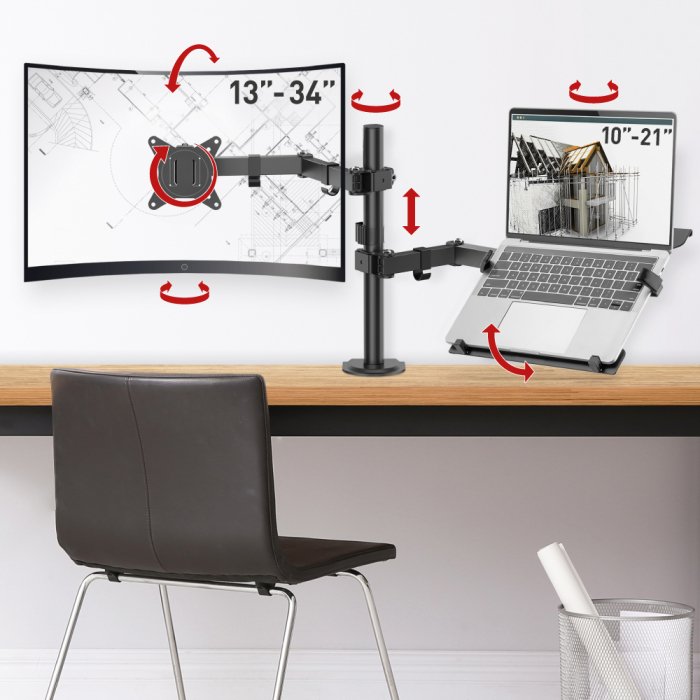 Barkan držiak na monitor 13-34" i Notebooka 21" biurkowy obrotowy (BRK_569534)