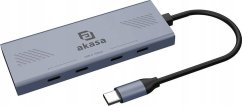 Akasa Hub 7 v 1, USB-A 3.2 Gen 1, šedá