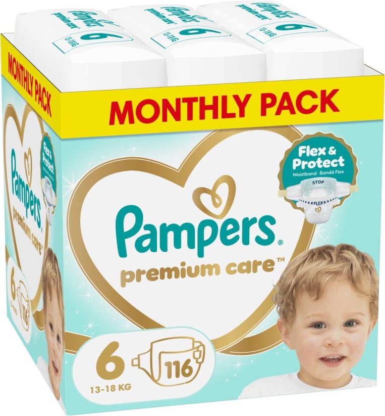 Pampers Pampersy Premium Care 6, 13-18 kg, 116 szt.