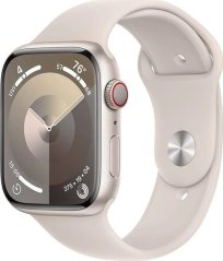 Apple Watch 9 GPS + Cellular 45mm Starlight Alu Sport S/M Béžový  (mrm83qc/a)