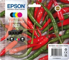 Epson Epson 503 Multipack - 4er-Pack - Schwarz, Gelb, Cyan, Magenta - original - Blister mit RF- / akustischem Alarmsignal - Tintenpatrone - fur Expression Home XP-5200, XP-5205, WorkForce WF-2960DWF, WF-2965DWF