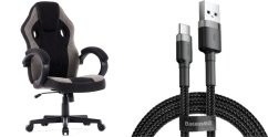 SENSE7 Prism materiałowy czarno-szary + kabel usb