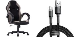 SENSE7 Prism materiałowy czarno-szary + kabel usb