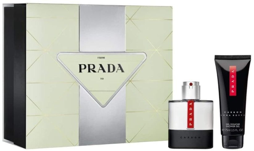 Prada Set Prada: Luna Rossa Carbon, Eau De Toilette, For Men, 50 ml + Luna Rossa Carbon, Revitalized, Shower Gel, Body, 75 ml For Men