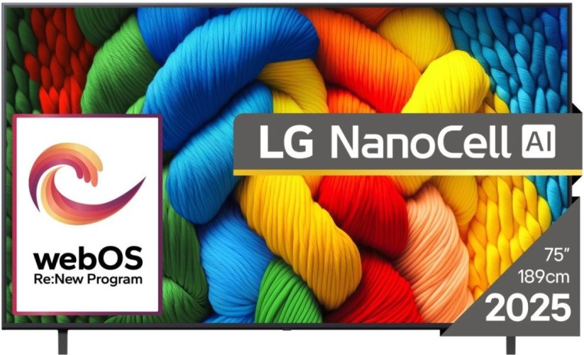 LG 75NANO80A3B NanoCell 75'' 4K Ultra HD WebOS 25